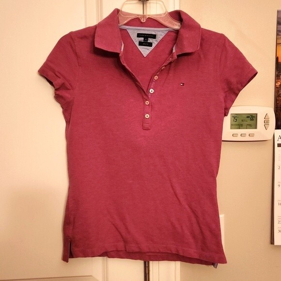 Tommy Hilfiger Women's Slim Fit Polo Shirt Raspberry Purple Size M - Picture 1 of 6